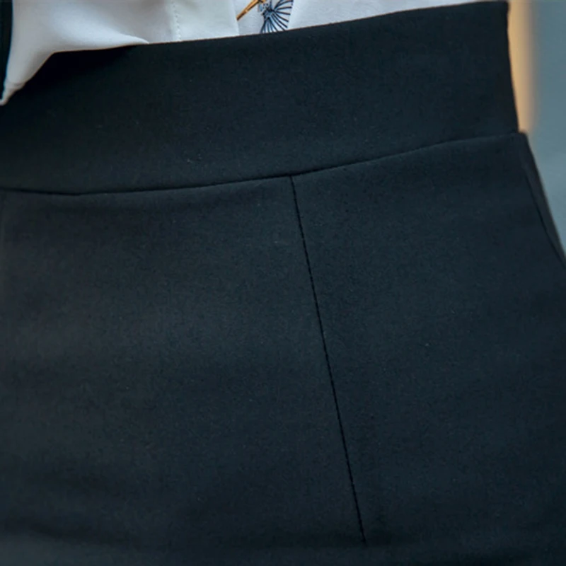2019 Женская юбка в стиле ампир летняя Корейская Милая Однотонная юбка-карандаш Офисная Леди до середины икры милые тонкие с высокой талией