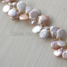 Shitou 00462 2 пряди большой 15 мм барокко белый розовый пресной воды культивированный жемчуг браслет