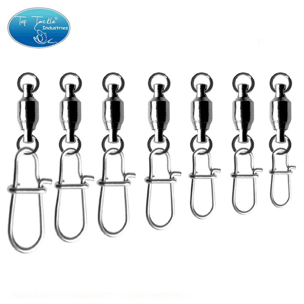 

Fishing Connector Pin Bearing Rolling Swivel Stainless Steel with Snap Fishhook Lure Tackle 30pcs/lot