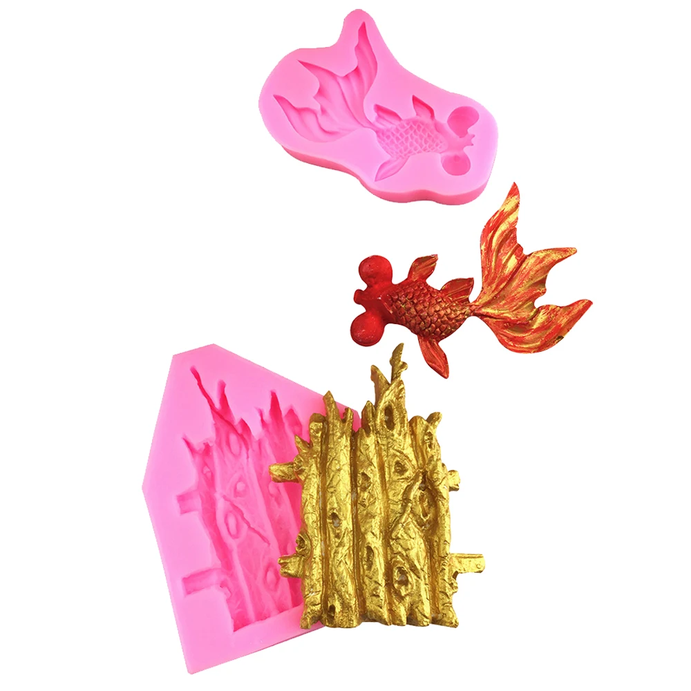 

3D Fence bamboo Fish Shape Cake Mould DIY Accessories Silicone Molud Cake Cookies Chocolate Cutter Cake Tool For Mother's Gift