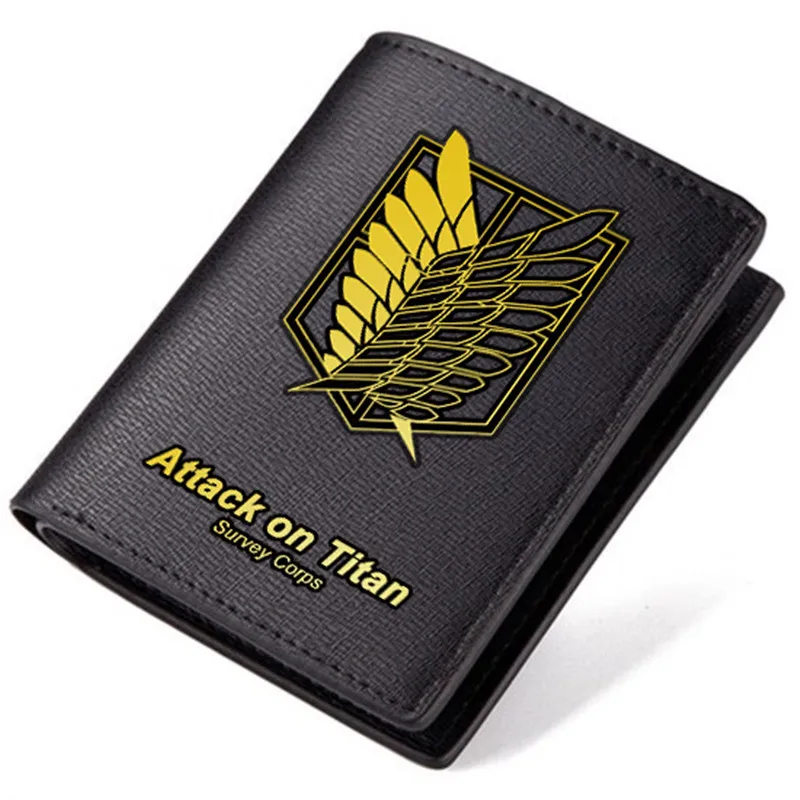 

High Quality 2019 New Attack on Titan Scout Legion/Survey Corps Printing Men Long Anime Wallet Pu Leather Cartoon Gift Purse