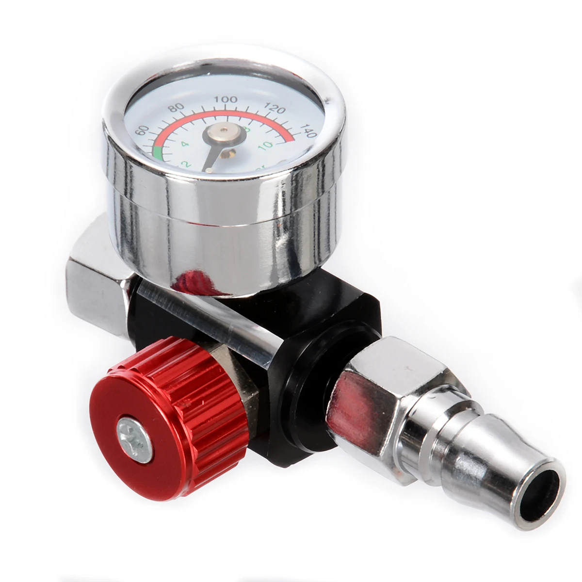 

Hot Sale 1/4" Air Regulator Metal 1/4" Mini Air Regulator Valve Tool Tail Pressure Gauge w/ Nozzle For Spray Tool