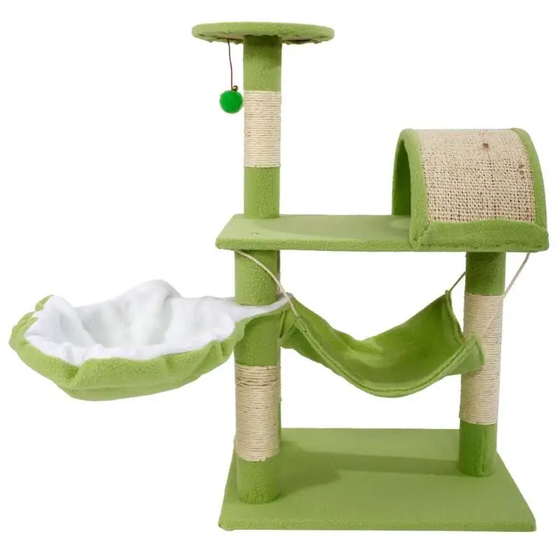 

82CM Cat Tree House with Hanging Ball Kitten Furniture Sisal Scratch Wood for Cats Climbing Frame Cat Condos Domestic Shipping