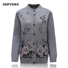 Осенний и зимний женский свитер, пальто, модный кашемировый свитер, женский кардиган, куртка большого размера с принтом, XL-4XL, ODFVEBX(China)