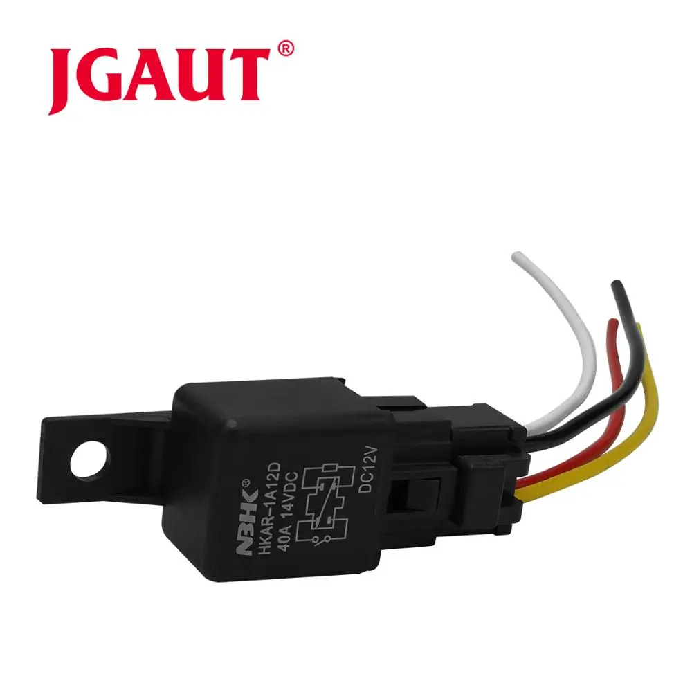 JGAUT 12V 24V 10 Pieces Ceramic Relay 4-PIN 5-PIN Relay With Wiring For Auto Car Wire Wiring kit Controller 12V 24V