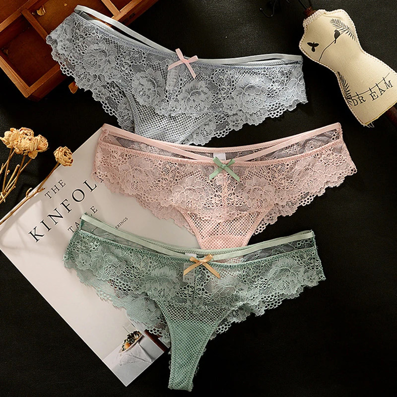 

2019 Panties for Woman Sexy Lace Low Waist Breathable Female Panty Hollow Women Cotton Crotch Panties Sexy Underwear Intimates
