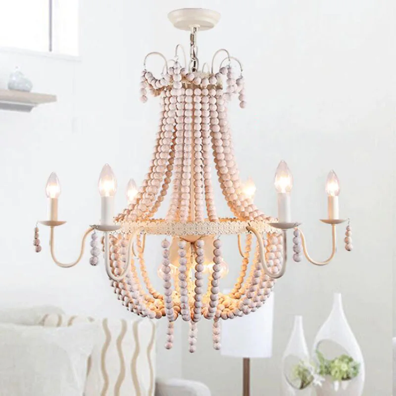 

European Fashion Wooden Pendant Lamp Lighting Style Lounge Restaurant Clothing Store Lamps Romantic Pendant Lamps Pastoral Lamps