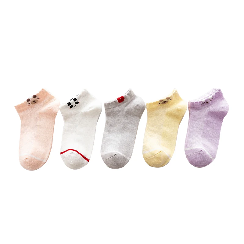 

10Pcs=5Pairs/Lot Spring and summer children's socks wholesale new boat socks student sports baby socks mesh breathable sock