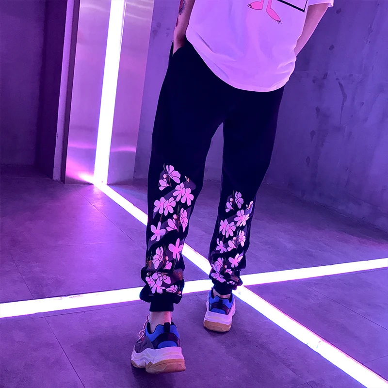 

Fashion Casual Men's Pants Pants Spring And Autumn New M-5XL Hip Hop Printing Loose Trousers Black Personality Youth Popular