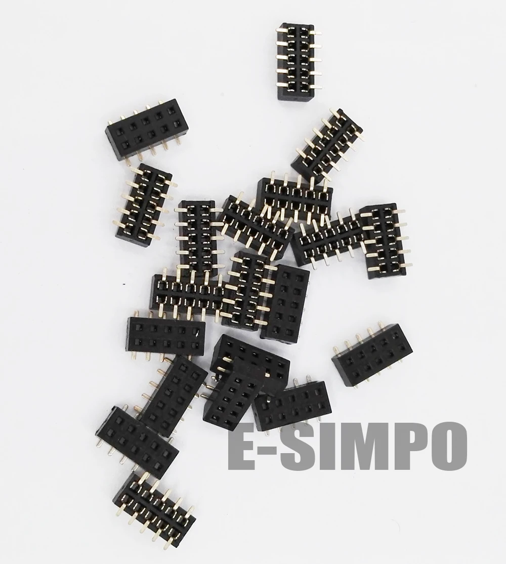 1.27mm female header 2x5p smt