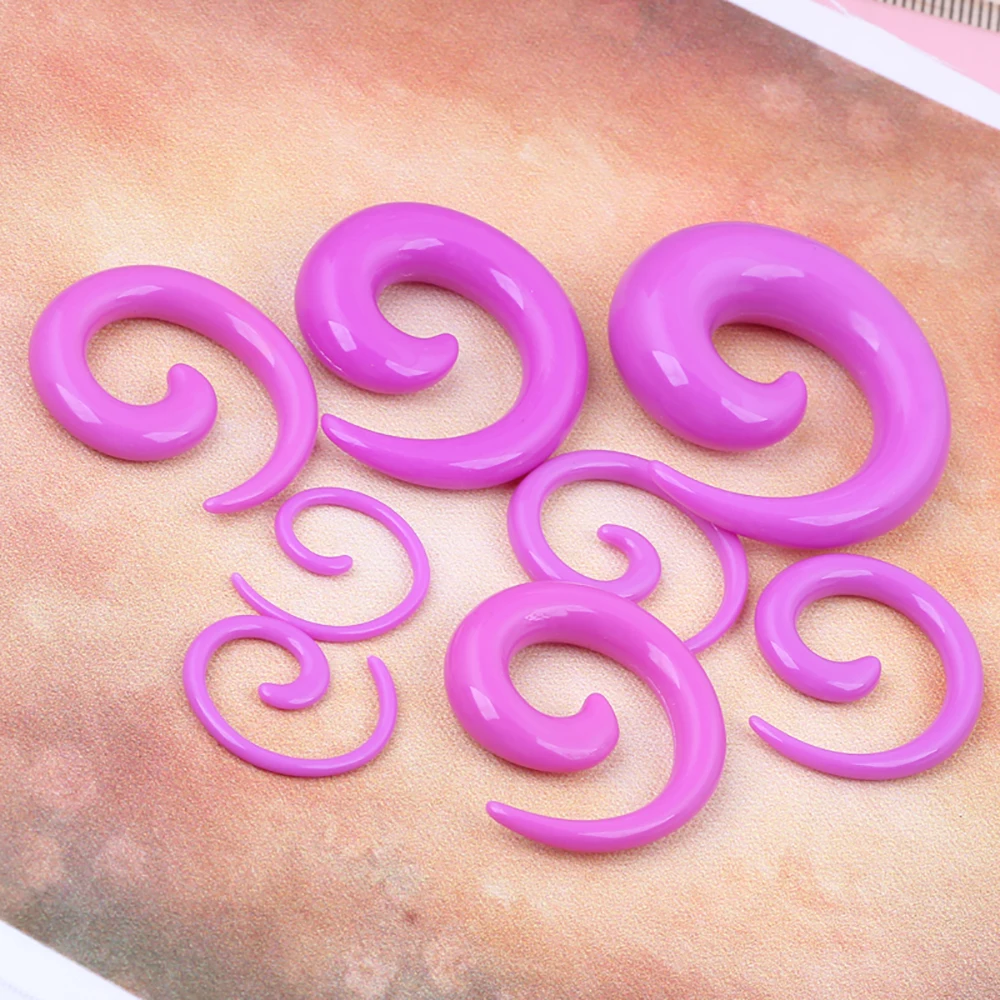 JUNLOWPY Spiral Acrylic Ear Plugs Expanders Stretchers Flesh Tunnels Kit Piercing Gauge Wholesale Body Jewelry Ear Tapers 100pcs