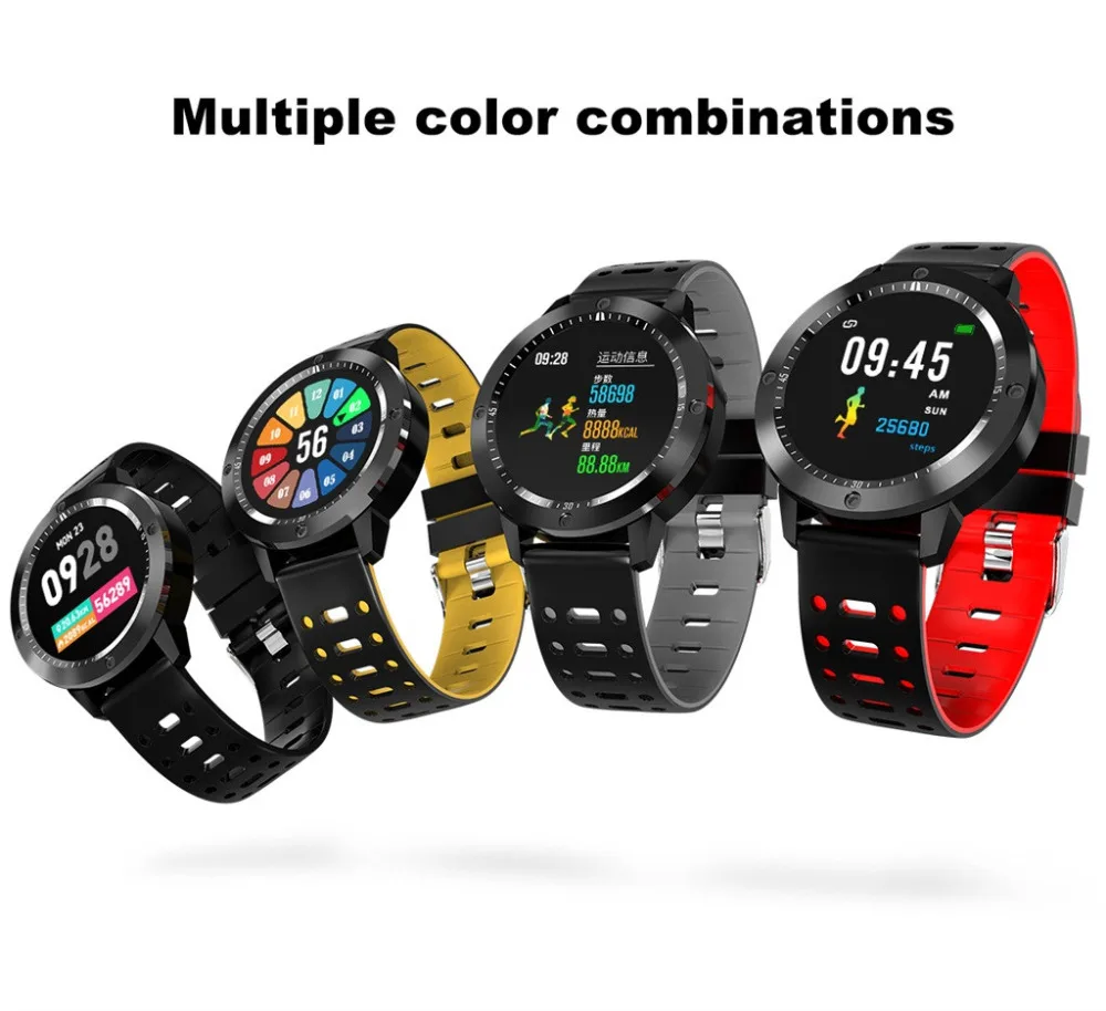 2019 Fashion design men 1.33inch IPS TFT Screen Heart rate /Blood Pressure /Blood Oxygen Monitor IP67 Waterproof Smart Watch