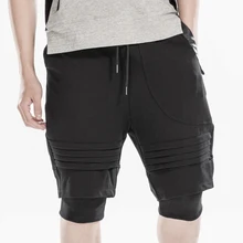 Для мужчин одежда GD Мода лоскутное искусственного комплект из двух предметов до колена большой карман Штаны завязки штаны-шаровары Капри певица костюмы