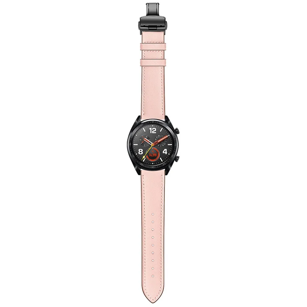 Умные часы Smartband с черной бабочкой, кожаный ремешок для наручных часов, ремешок для huawei GT Watch 22 мм, умные часы, ремешки