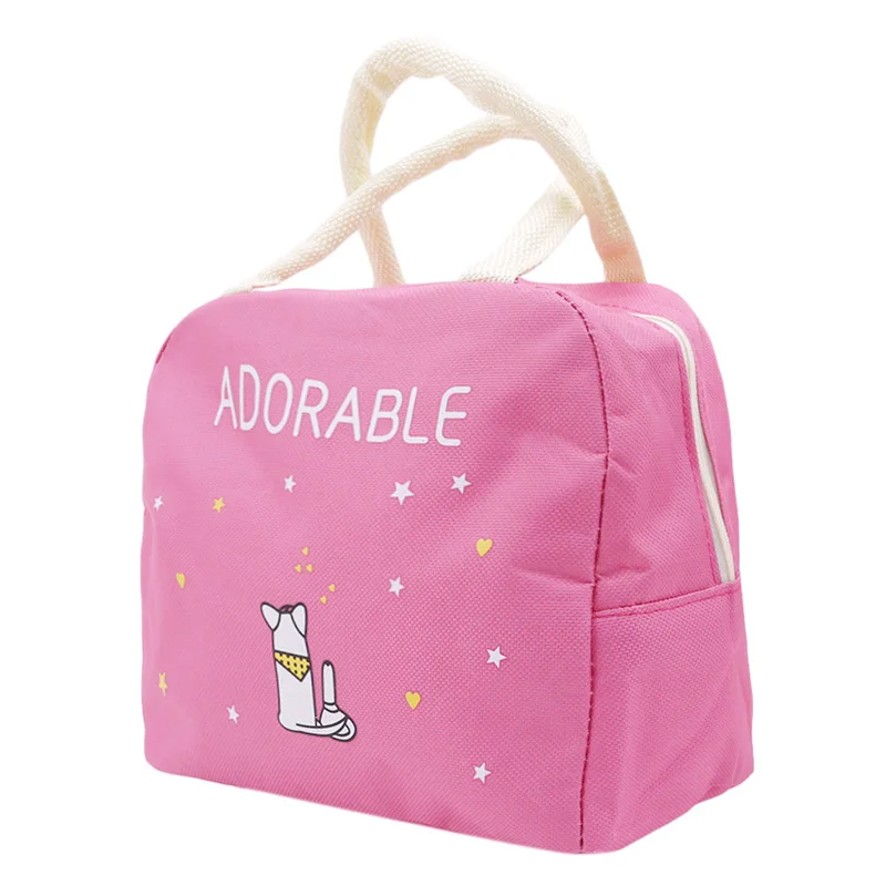 

Cartoon Animal Print Lunch Bags Women Portable Functional Canvas Insulated Thermal Food Picnic Kids Cooler Lunch Box Bag Tote