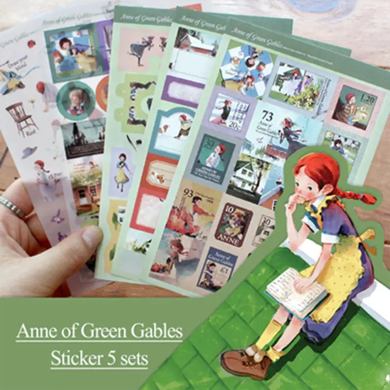 

5sheets/pack Diy Cute Fairy Tale Girl Annie Diary Sticky Kawaii Planner Pvc Sticker Decor Stationery Korea