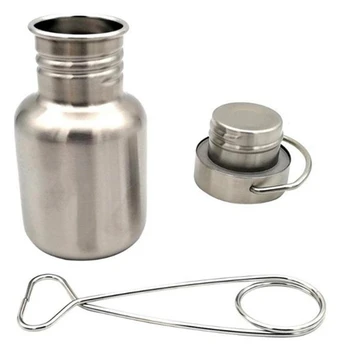 

Stainless Steel Water Bottle Sports Water Cup With Hanging Hook For Outdoor Camping Hiking Cycling