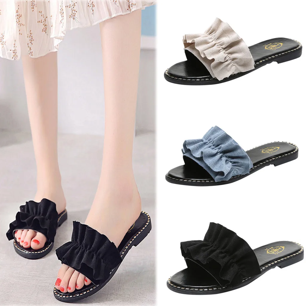 

Women Fashion Wild Flat Sandals Beach Sandals Solid Color Macrame Slippers Summer Gladiator Roman Flat Shoes for Outside Apr 26