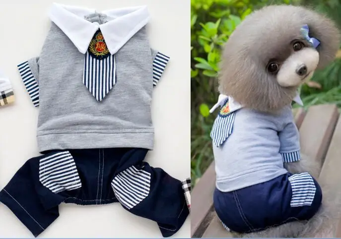 Pet хлопковый свитшот собак, одежда для девочек, Летний комбинезон для малых и средних собак щенков летняя одежда S-2XL F54 - Цвет: blue