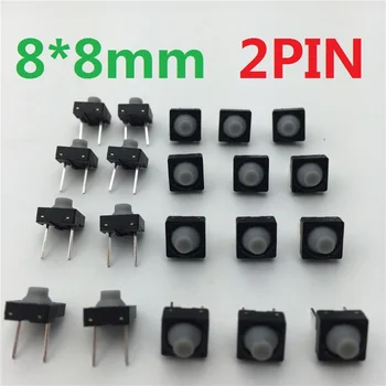 

20pcs/lot 8x8x5.5MM 2PIN G78 Conductive Silicone Soundless Tactile Tact Push Button Micro Switch Self-reset Free Shipping