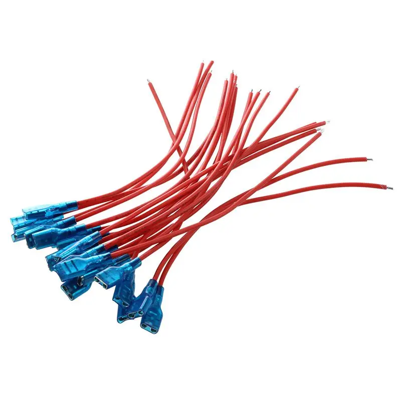 

20 Pcs 6.3mm Crimp Terminal Cable Female Spade Connector Wire