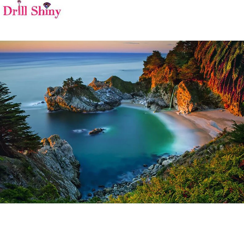 

5D DIY Full Square/Round drill Diamond Painting Cross Stitch sunset Sea scenery embroidery Rhinestones Mosaic home decor R445