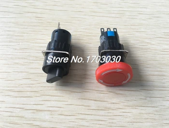 

2 Pcs 16mm Panel Mount SPDT 1NO 1NC 3-Pin Rotary Switch w Emergency Stop Switch