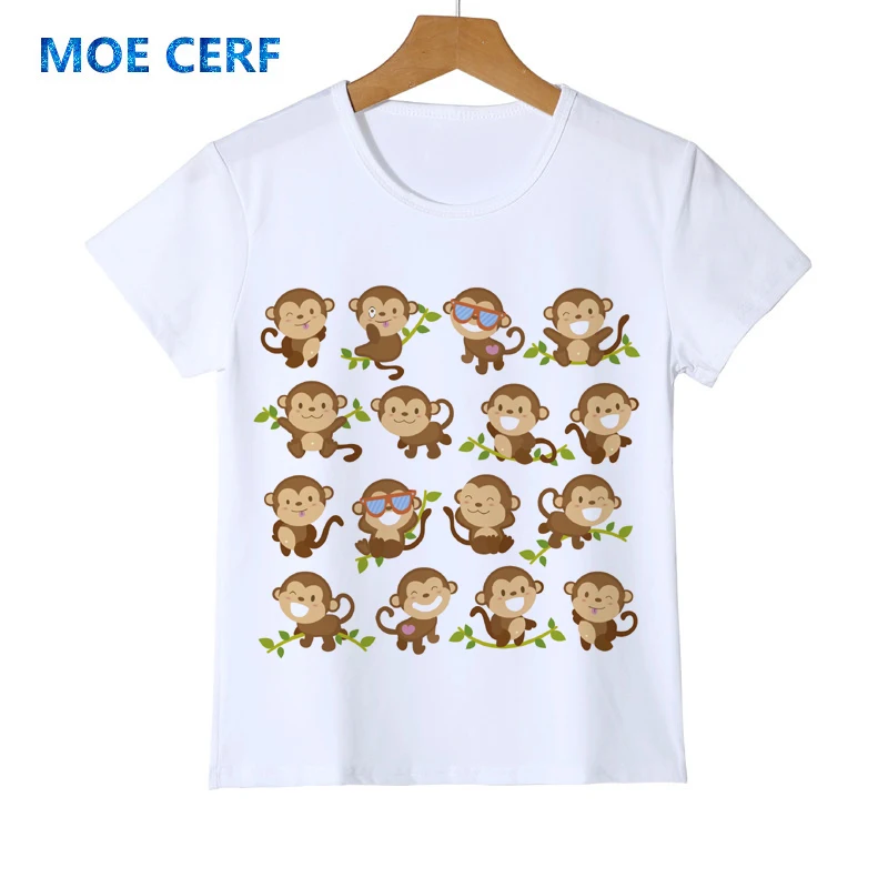 

Summer kids brand clothing Cartoon Monkey T-Shirts Kids Casual Short Sleeve T-Shirt Children O-Neck Tee Tops boy 2018 Y14-49