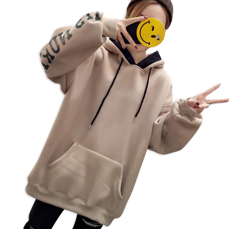 2018 جديد الكورية هوديس النساء عارضة فضفاض إمرأة قمصان سويت شيرت بقلنسوة زائد المخملية رشاقته المتضخم أعلى الخريف الشتاء الروسية الساخن 2018 جديد الكورية هوديس النساء عارضة فضفاض إمرأة قمصان سويت شيرت بقلنسوة زائد المخملية رشاقته المتضخم أعلى الخريف الشتاء الروسية الساخن