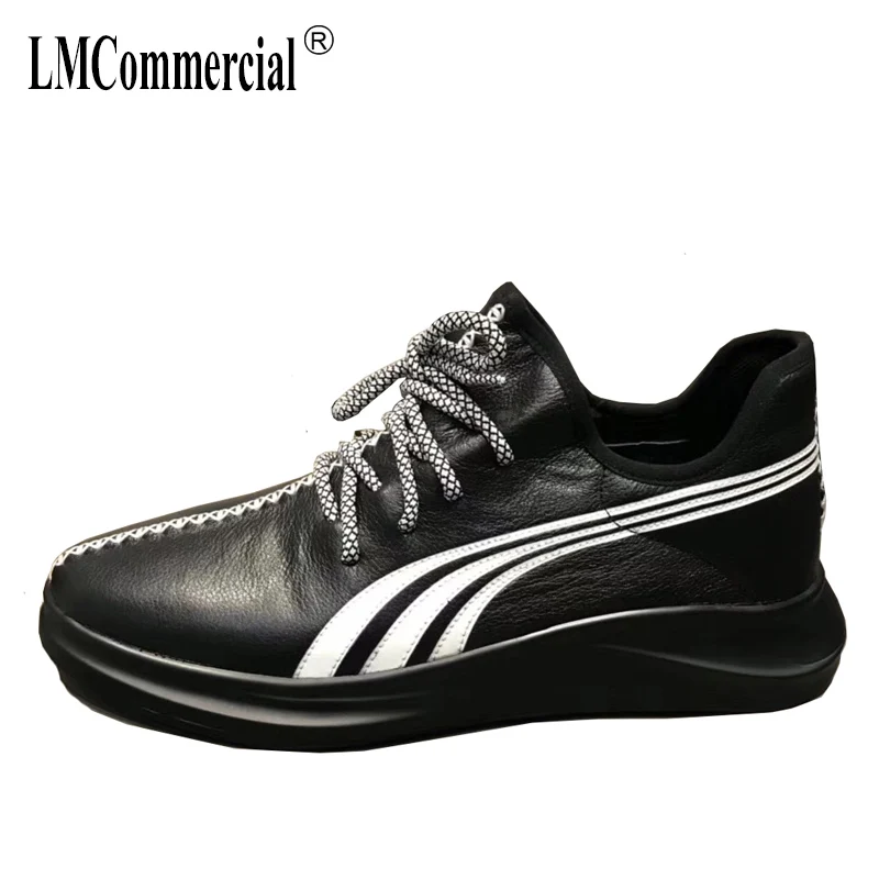 

2018 new men's fashion leisure shoes Genuine leather shoes men all-match cowhide British retro Leisure shoes male breathable