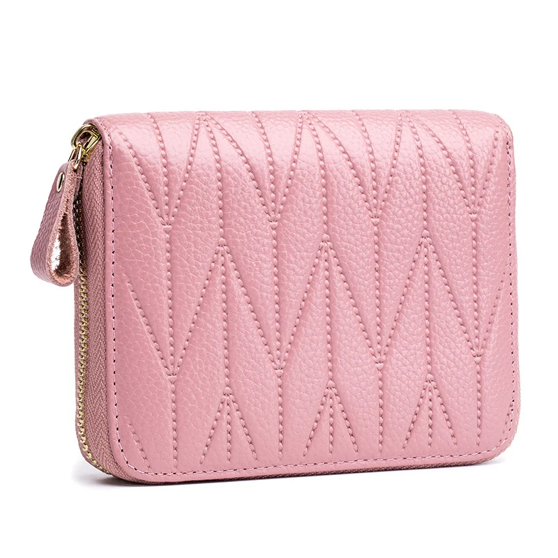 

Multifunction Genuine Leather Passport Card Wallet Holder Woman Large Capacity Zipper Coin Purse Rfid Travel Purse Organizer