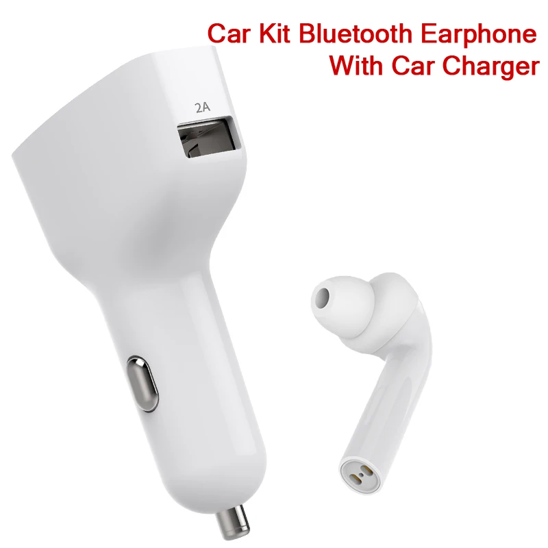 

DACOM Car Bluetooth 4.1 Headset Stereo Mini Wireless Earphones Handsfree Earbuds Auriculares TWS,GF7 Carkit with Car charger