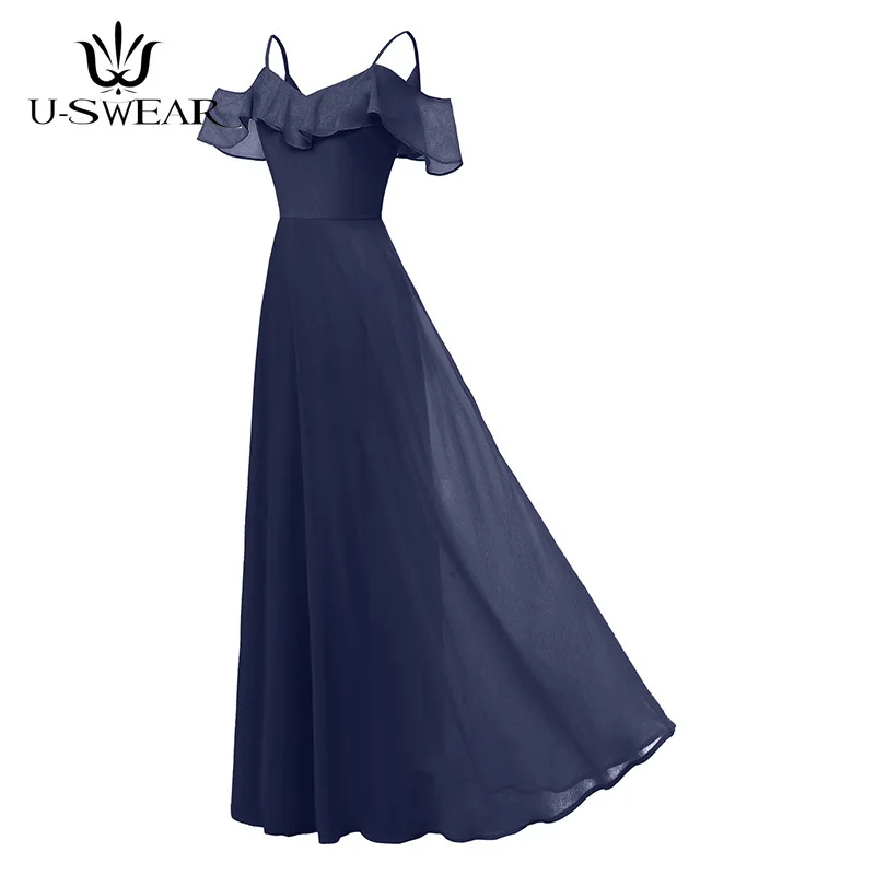 

U-SWEAR 2019 New Arrival Women Fashion Sexy Evening Dresses Boat Neck Sleeveless Party Prom Formal Gowns Long Vestidos Cerimonia