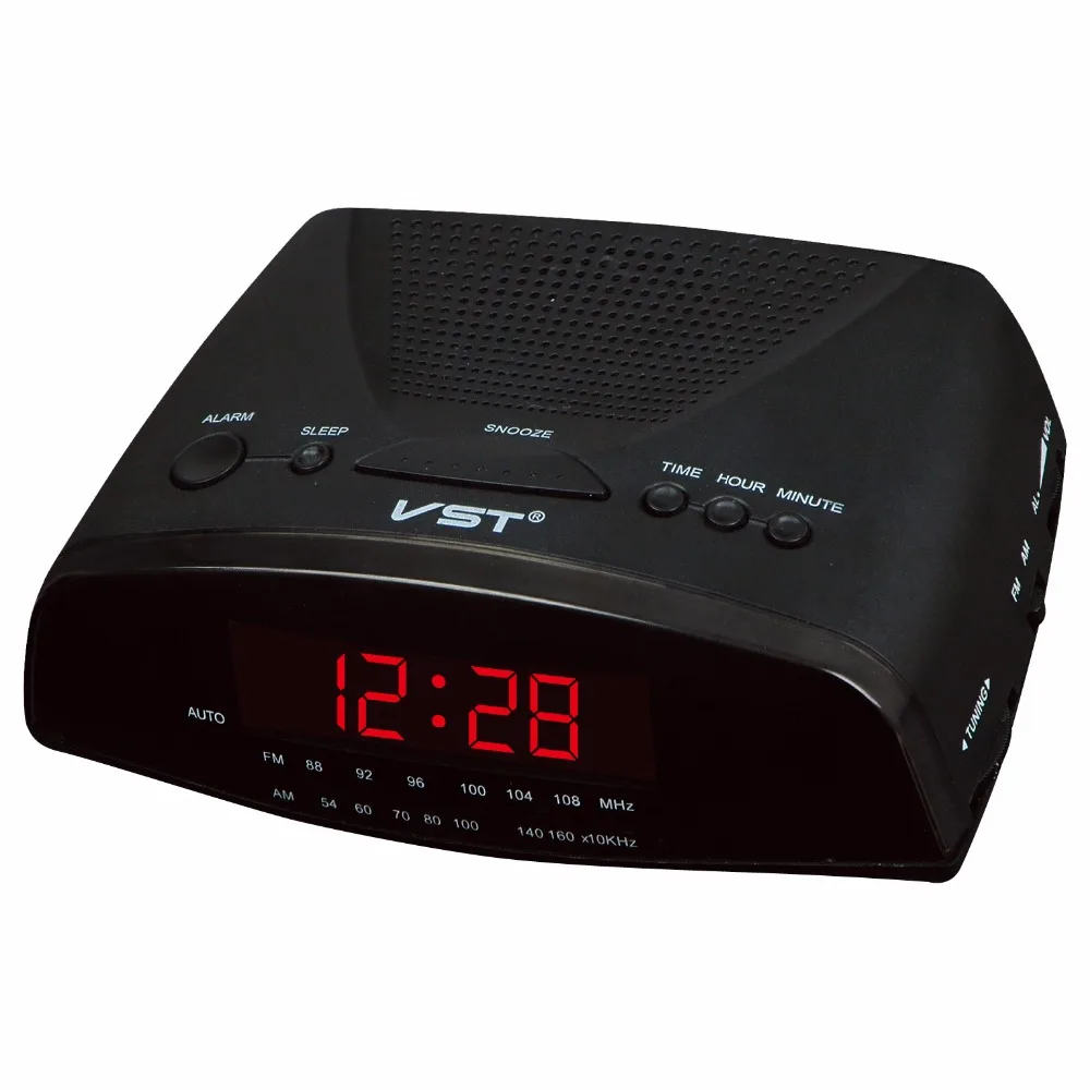 Large Digital LED AM FM Radio Alarm Clock with USB Electronic Table Watch Shelf Desk Clocks With