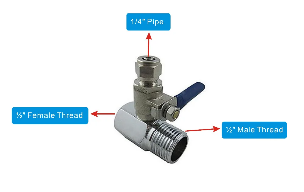 Feed WATER adapter ball valve drawing