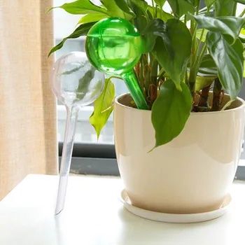 

Behogar Cute Imitation Glass Pot Bulbs Ball Shaped Flowers Automatic Self Watering System Houseplant Plant Garden Waterer Device