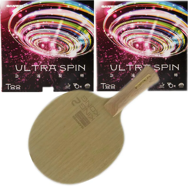 Ракетка для настольного тенниса Sanwei KING KONG 2 KINGKONG 5 + углеродная Cypress Handle OFF T88 ULTRA SPIN