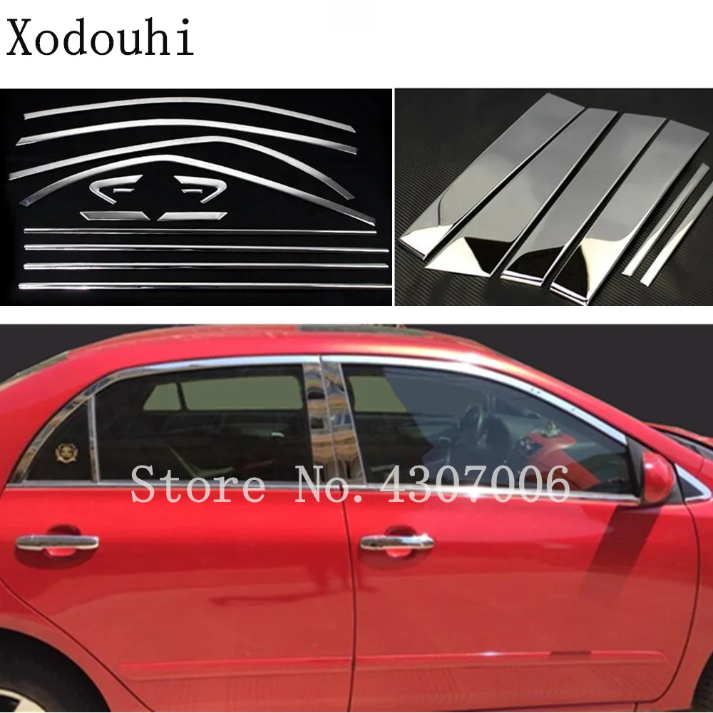 

Car Stainless Steel glass window garnish pillar middle column strip trim For Toyota Corolla Altis 2008 2009 2010 2011 2012 2013
