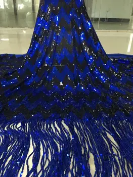 

embroiderd lace fabric yaking-5.3103 with sequins beautiful Nigerian sequins lace fabric for party dress