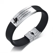 Браслет из нержавеющей стали, настраиваемый черный силиконовый резиновый браслет, персонализированное имя для мужчин и женщин, сделай сам, регулируемый