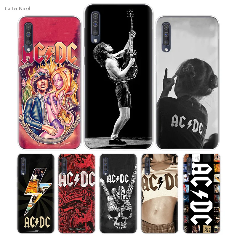 

Transpatrent Silicone Case for Samsung Galaxy A50 A70 A30 M30 M20 A10 A20 A40 M20 Cover Phone ACDC Rock Ac DC Angus young