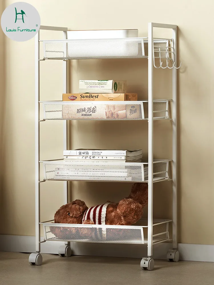 

Louis Fashion Kitchen Trolleys Movable Kitchen Rack Bathroom Floor