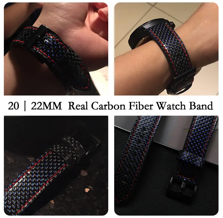 Новейший ремешок из настоящего углеродного волокна для часов huawei Watch 2 Pro ремешки для samsung gear S3 S2 gear Sport для Galaxy Watch Ремешки для наручных часов
