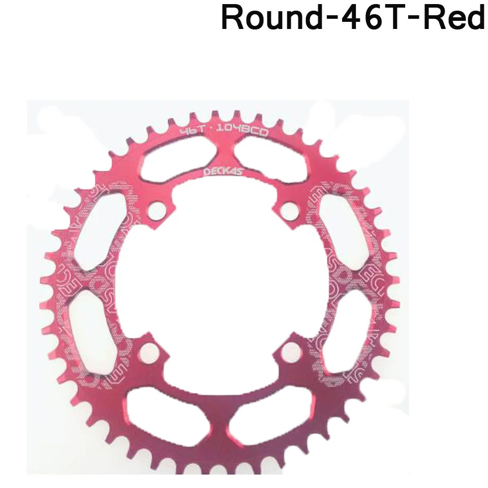 DECKAS 104BCD цепь узкая широкая велосипедная MTB шатун горный велосипед 170 мм кривошипный набор круглая цепь для дорожного велосипеда кольцо 40-52T BB - Цвет: Round-46T-Red