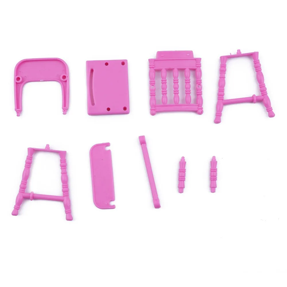 Розовый мебель стул портативный розовый детский обеденный стул игрушка для ребенка кукольный дом мебель девочка кукла аксессуары младенец