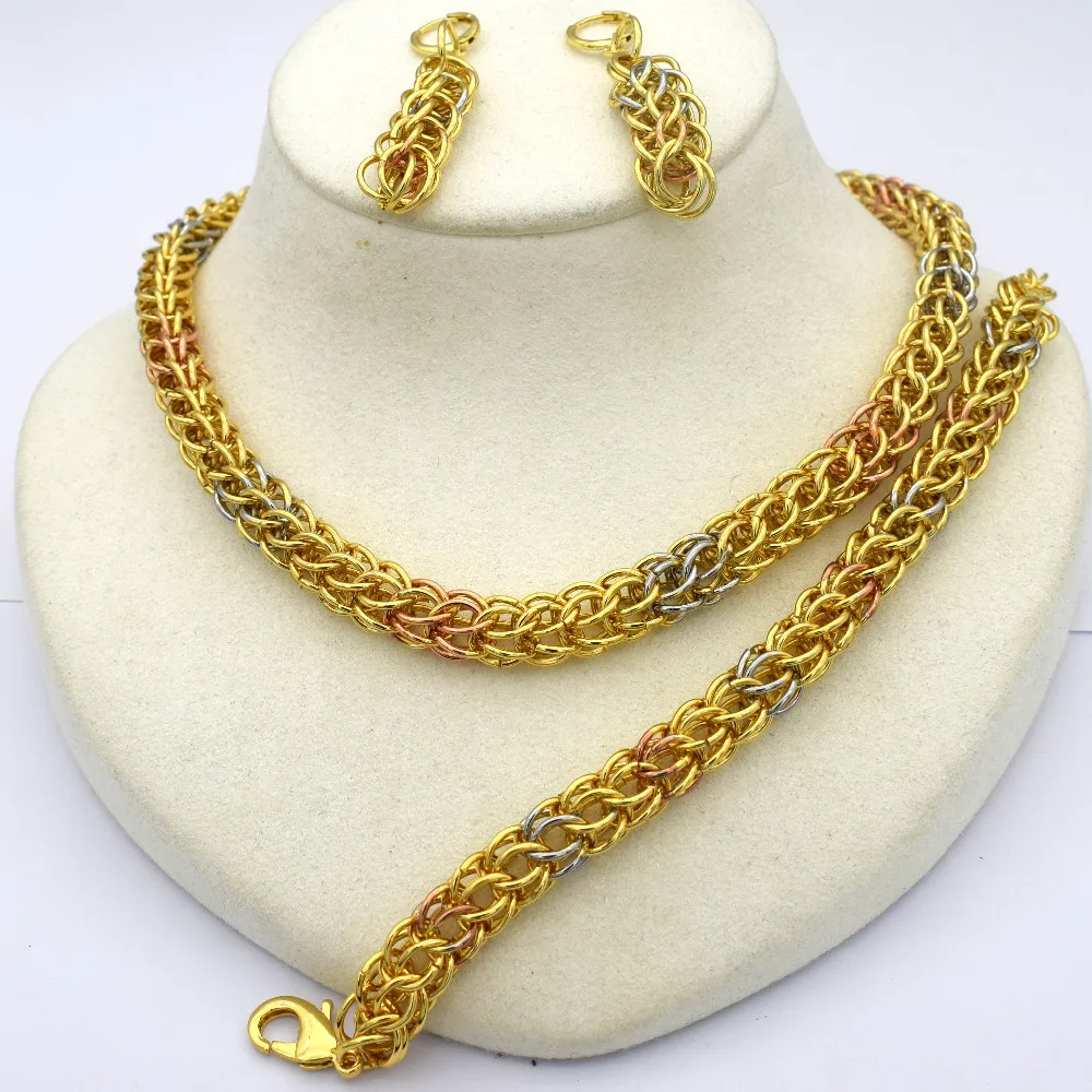 Fashion high quality Fashion Jewelry Set Italy 750 Earrings Necklace