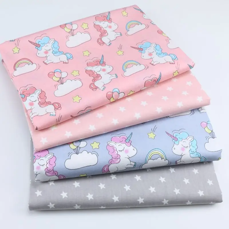 

160CM*50CM Unicorn Balloon Rainbow Star Cotton Fabric DIY Sewing Craft Tissus Tilda Patchwork Quilting Cushion Apparel cloth