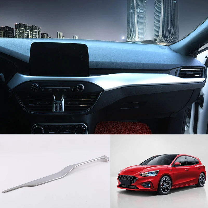 

For Left-Hand Drive! For Ford Focus 2019 Interior ABS Car Styling Middle Console Dashboard Strip Sticker Frame Cover