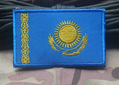 1 шт. тканевая нашивка Iran Kazakhstan syri Kuwait Kenya Flag patch ПРИШИТАЯ нарукавная нашивка для одежды наклейка на рюкзак DIY аксессуары - Цвет: Kazakhstan