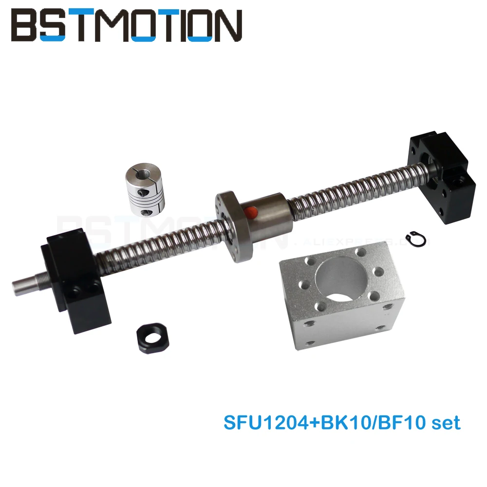 Шариковый винт SFU1204 161 мм 200 300 400 561 с корпусом шаровой гайки BK10 BF10 + муфта #1204